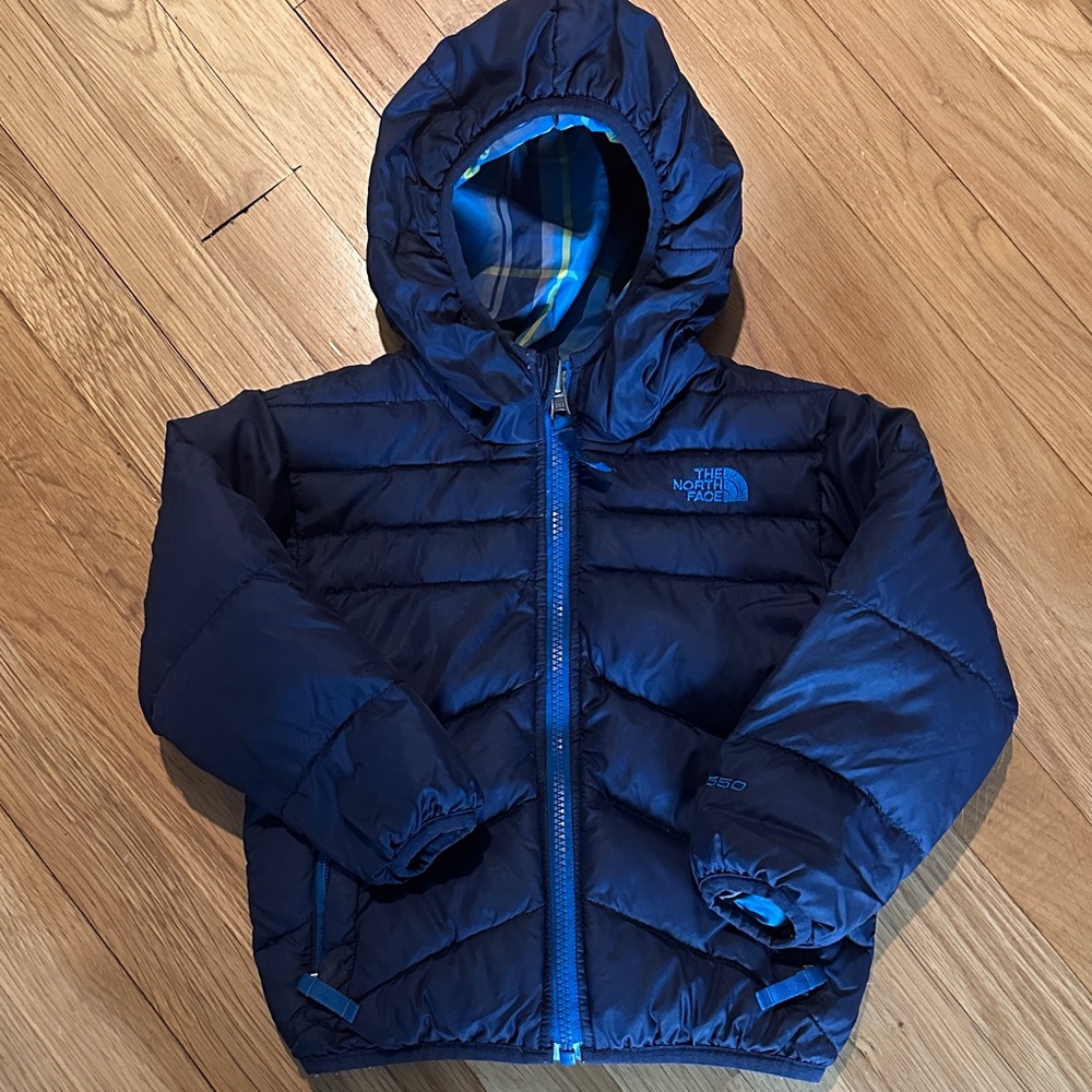 The North Face Reversible Down 550 Puffer Jacket with Hood Sz 3T